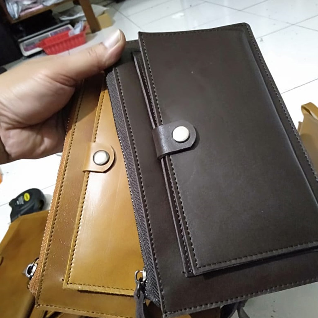 Dompet wanita kulit asli garut / Hand bag cowo cewe berbahan kulit sapi pull up