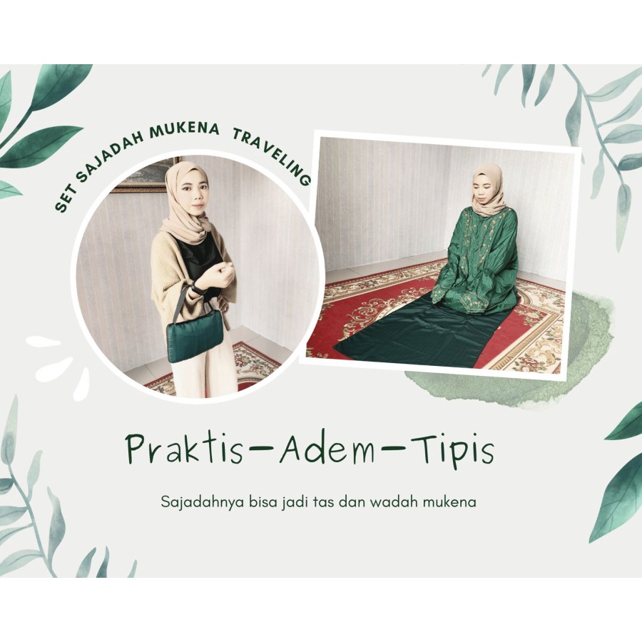 Set Sajadah Mukena Traveling Poncho Tipis Mini Ringan Adem #SM-1