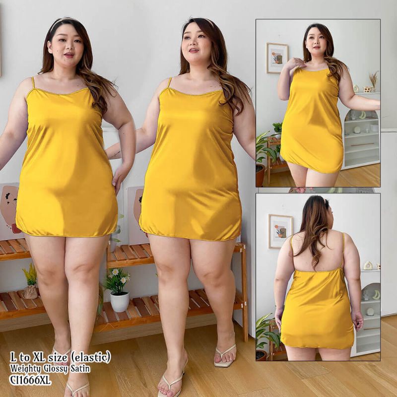 Daster wanita sexy baju tidur satin big size bigsize jumbo 1666EDR_XL