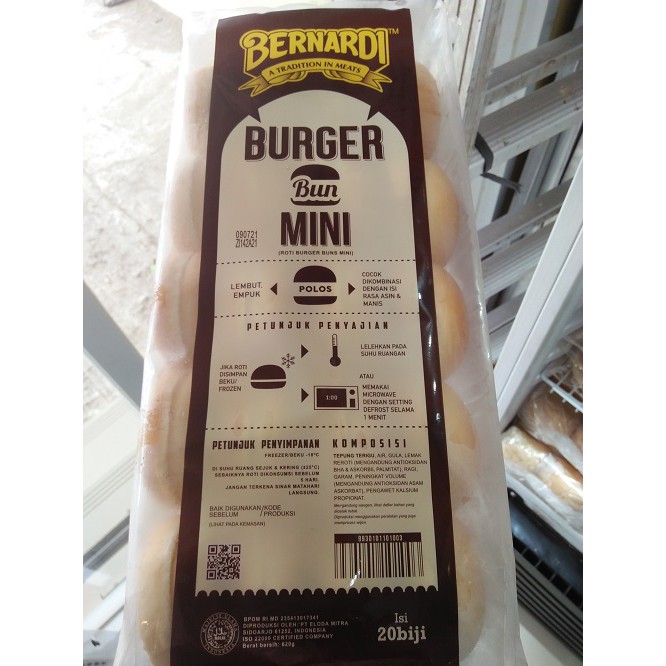 

Roti Burger BERNARDI Mini Roti BERNARDI Polos Roti Burger Mini isi 20