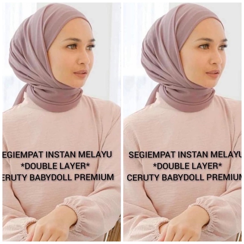 HIJAB SEGIEMPAT MALAY | SEGITIGA INSTAN  | SEGIEMPAT MALAY CERUTY BABYDOLL TERBARU