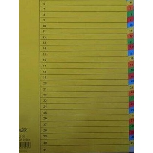 

❆ Pembatas file Bantex 6052/Divider Bantex 6052 angka 1-31 ☻