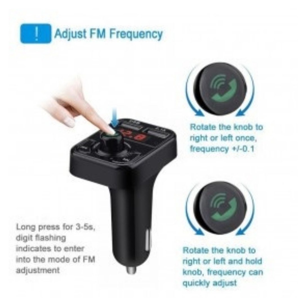 FM Modulator Bluetooth Audio Receiver Transmitter Handsfree 2 USB Car Charger 111