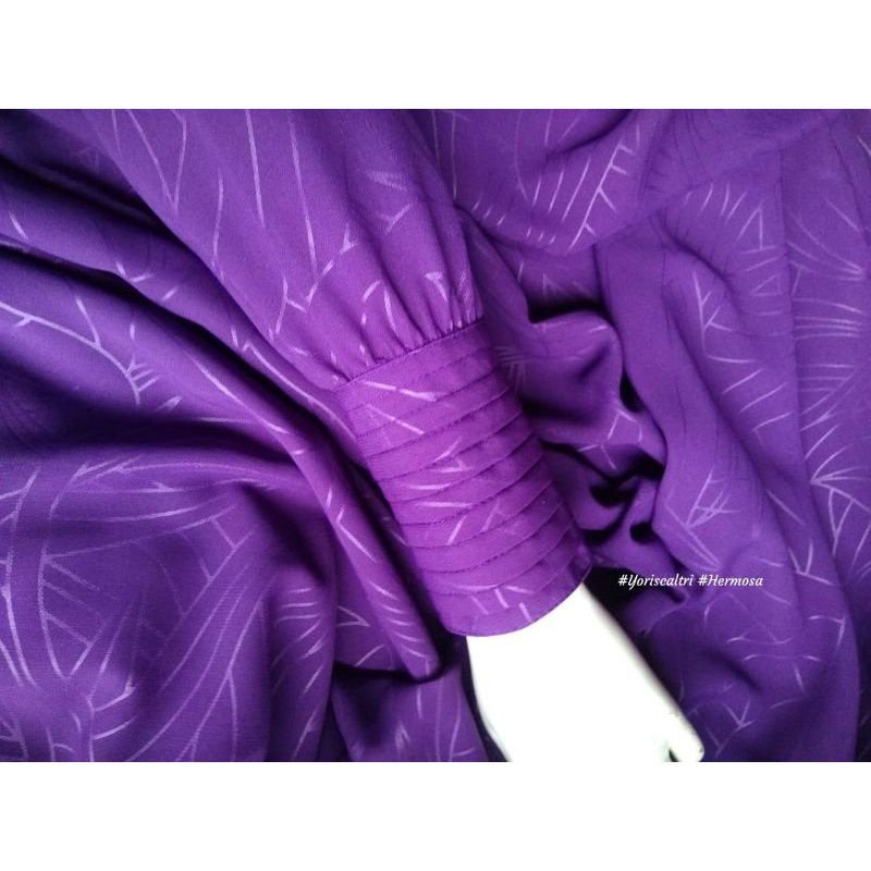 Gamis Syar'i Premium HERMOSA Yoris Caltri embos Ungu