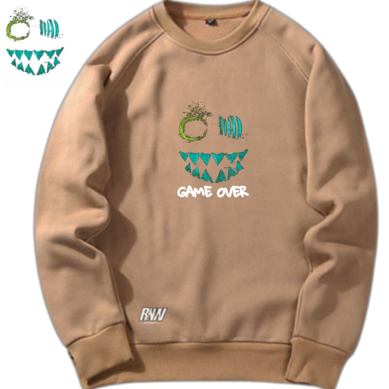 SWEATER CREWNECK GAME OVER OVERSIZE PRIA Jumbo M-3XL Crewneck Basic