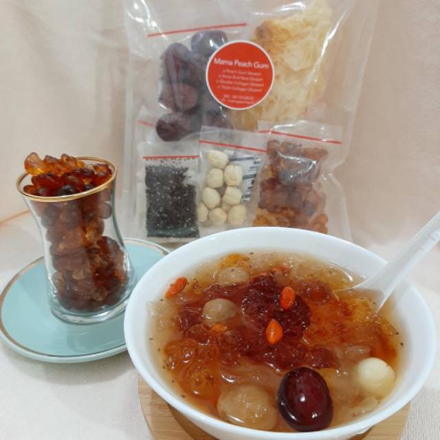 Peach gum Dessert size L SUPER A+ 10mangkok ,setiap pembelian 1pack PGD L FREE spt gbr