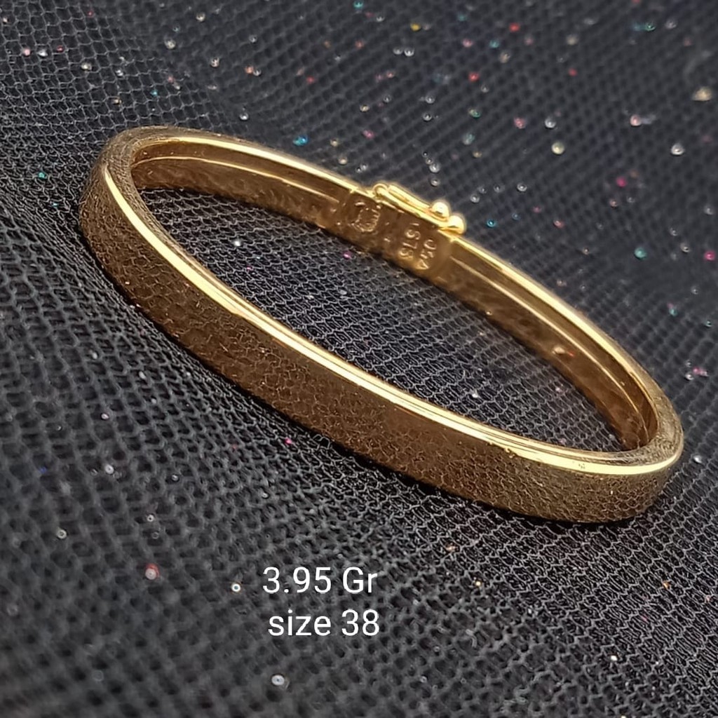 Gelang anak kaku emas 17K kadar 750 - model pipa polos berat 3.95 gram - 1453