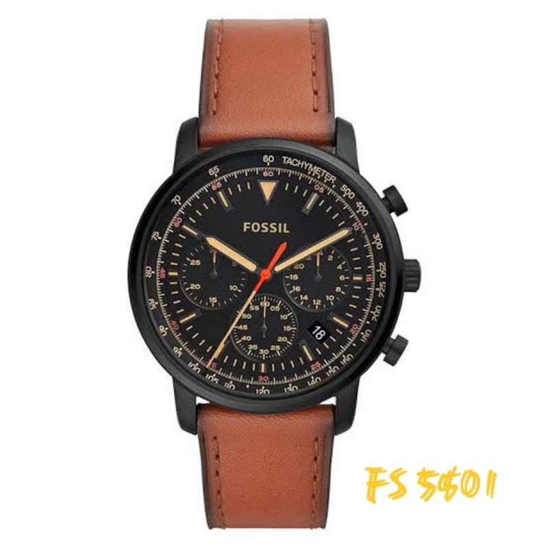 Jam Tangan Pria Merk Fossil Original Type FS-5501 Leathers Free Box Original