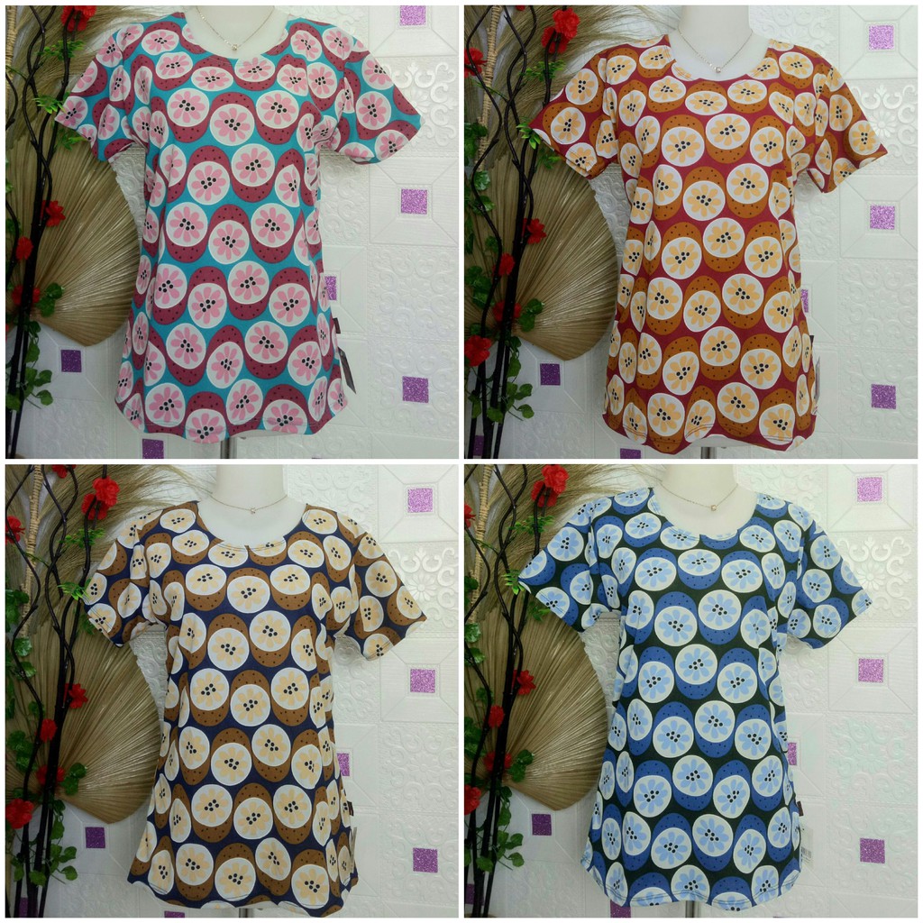 veronita Atasan Kaos Corak/Motif Lengan pendek Baju/Cewek/Murah Terbaru Termurah Terlaris