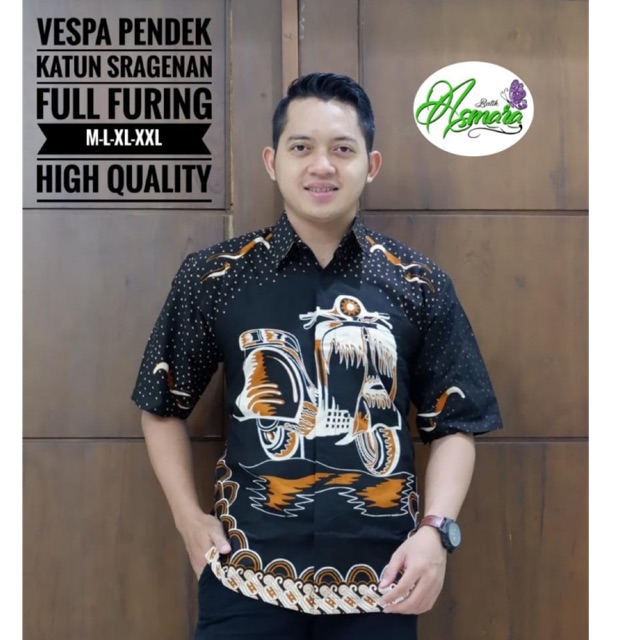 Kemeja Batik VESPA Katun Full Furing Termurah