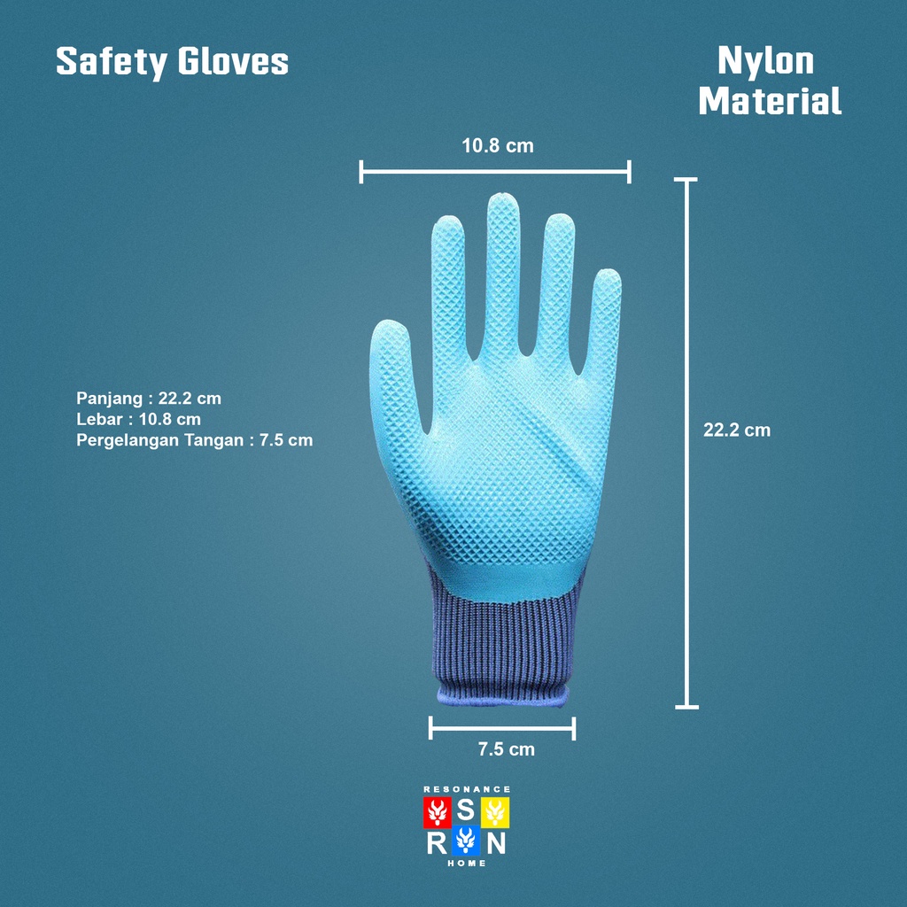 Sarung Tangan Karet Palm Fit Tebal Biru / Palm Fit Safety Gloves