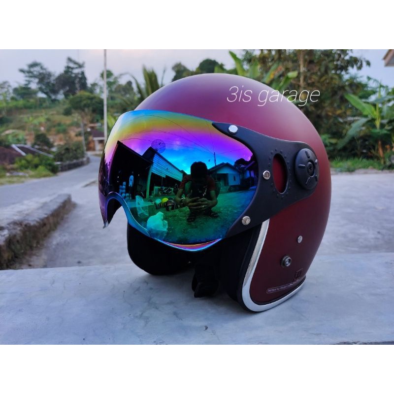 HELM BOGO PILOT ITALY LIST CHROME WANITA DEWASA SNI