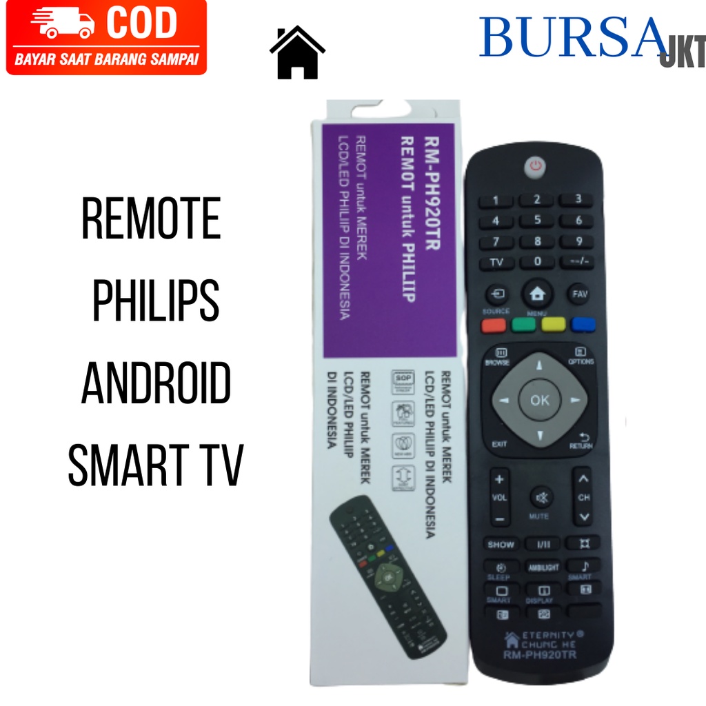 REMOTE REMOT TV PHILIPS UNIVERSAL  LED SMART TV ANDROID CH920TR