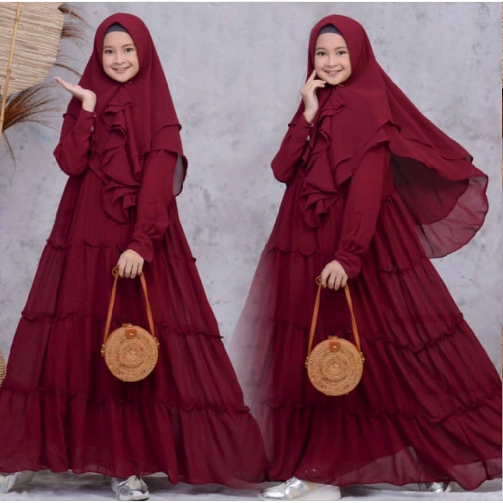 HOPYLOVY - Gamis Anak Layer Usia 12 - 14 tahun Aina / GAMIS ANAK PEREMPUAN AINA KIDS USIA 12-14 THN TERGANTUNG BADAN ANAK