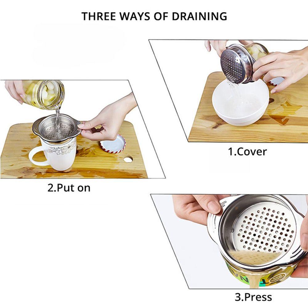 [Elegan] Bisa Colander Universal Tahan Lama Stainless Steel Pasta Colander Kaleng Tuna Cuci Piring Aman Gadget Dapur