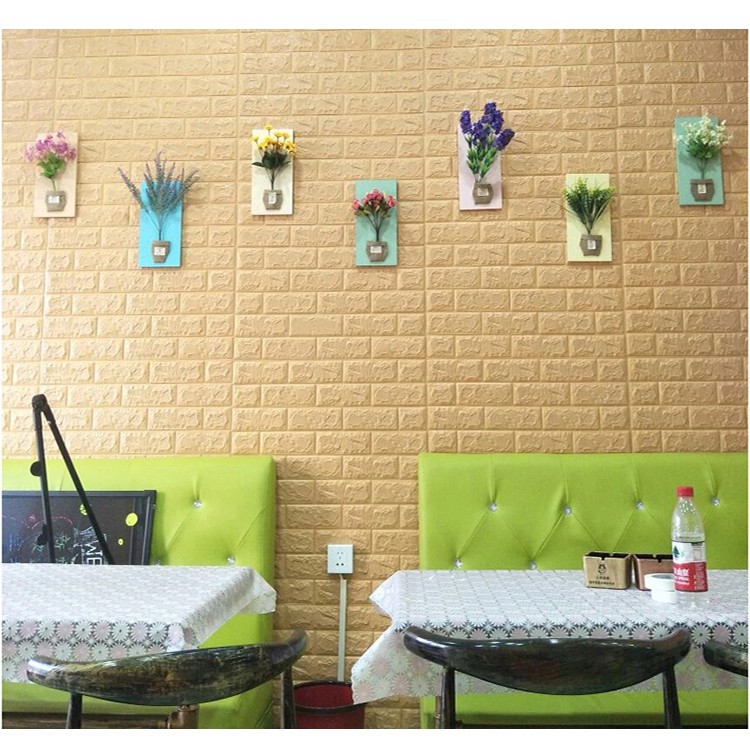 Reliza Wallpaper Dinding 3D FOAM Wallfoam 70X77 CM High Quality-Cream