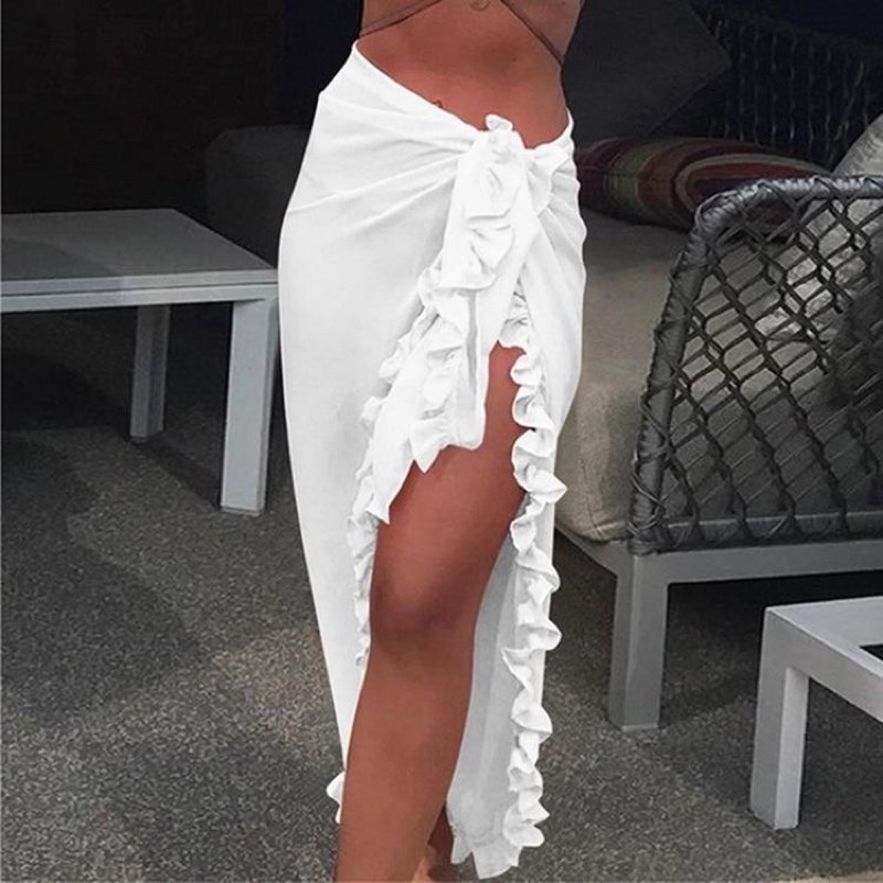 Rok wanita POOLSIDE Coverup Beach Skirt rok putih midi wanita bali outfit kekinian