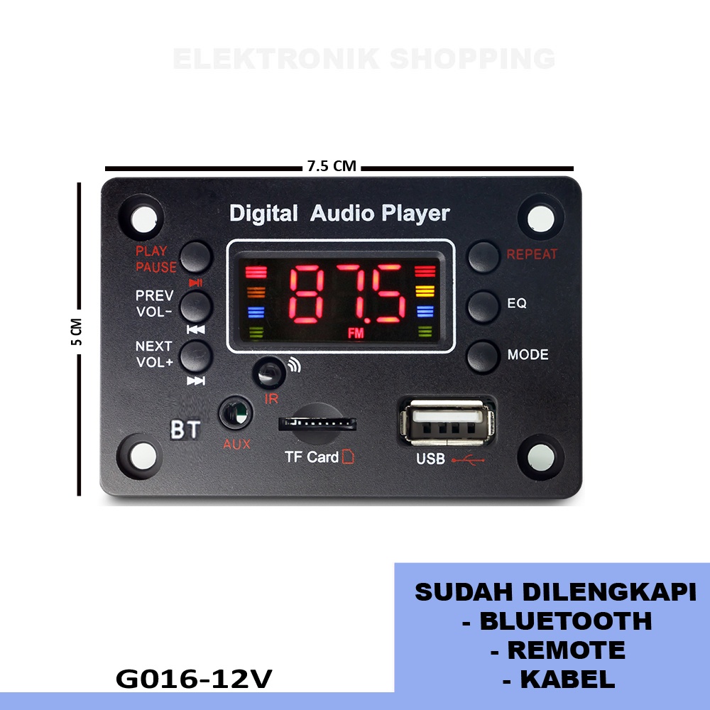 Modul Pemutar MP3 12v Bluetooth model kotak