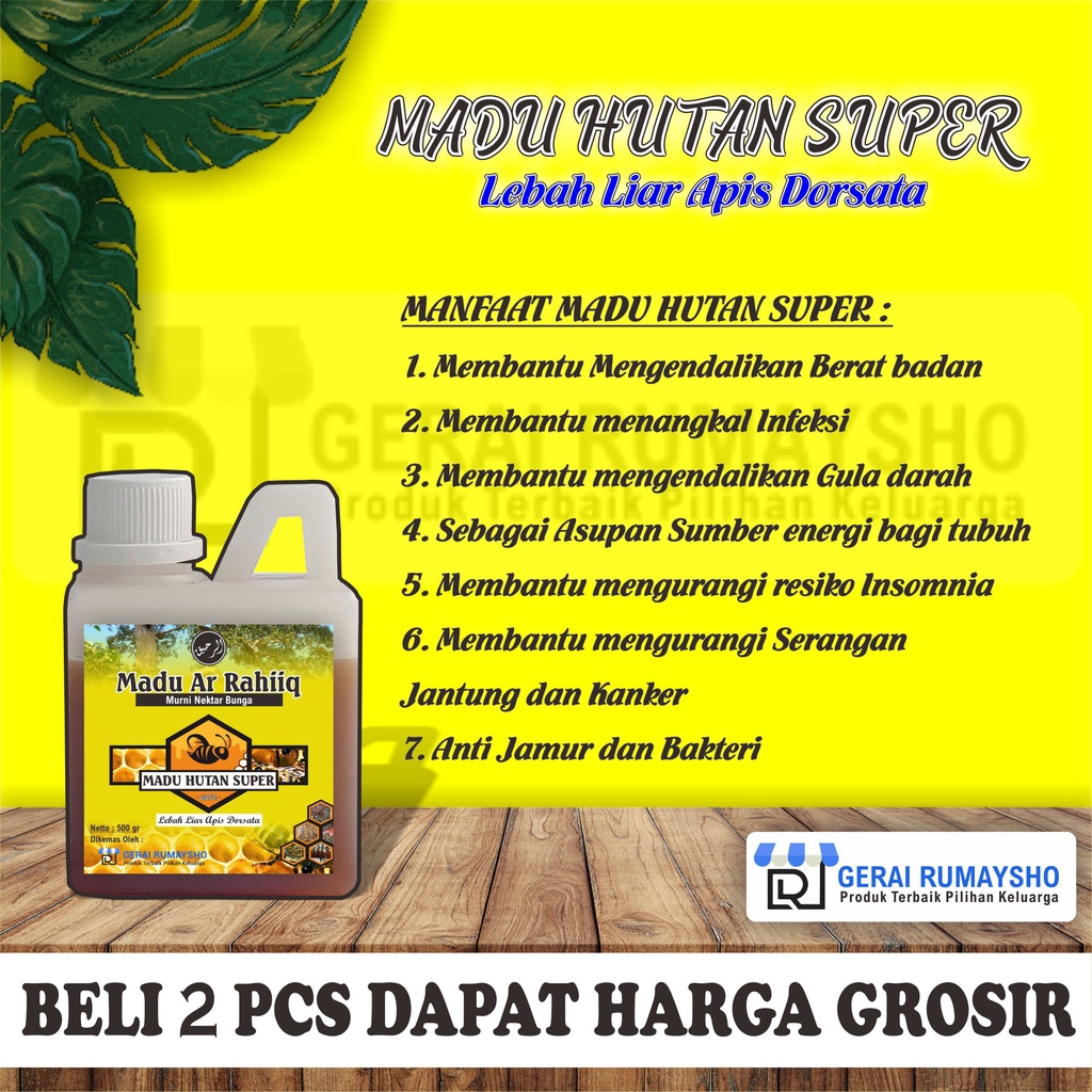 

MADU APIS DORSATA ORIGINAL MADU MURNI ASLI 100% ORIGINAL TANPA CAMPURAN 500 Gr