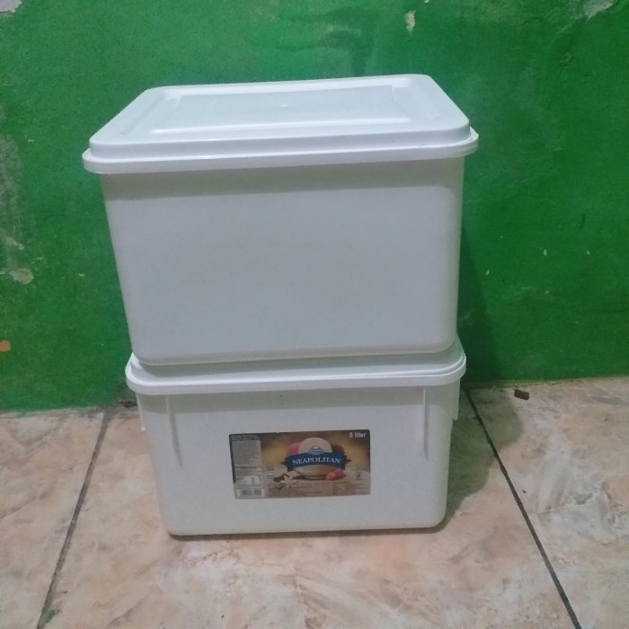 box es cream 8 liter kotak campina - putih polos, 8 liter kotak