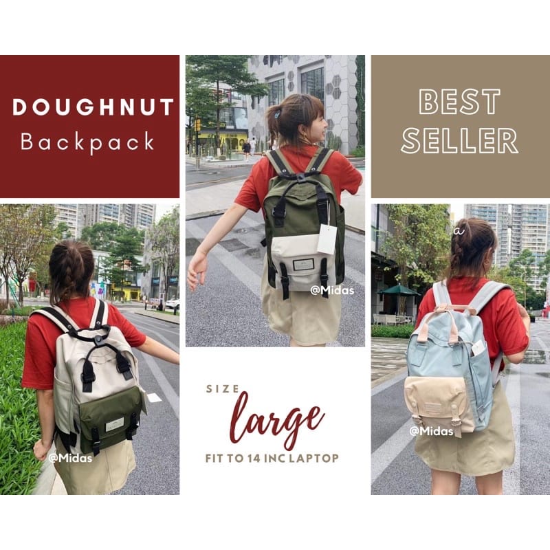 3.3 CRAZY SALE !! TAS BACKPACK DOUGHNUT MACCARON LARGE