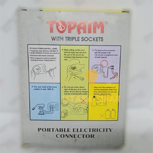 Box kabel TOPAIM 6 meter / Kabel gulung / Kabel roll / Box kabel murah