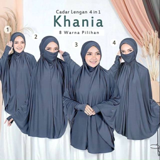 Jilbab cadar khimar syari cadar lengan hijab bergo instan