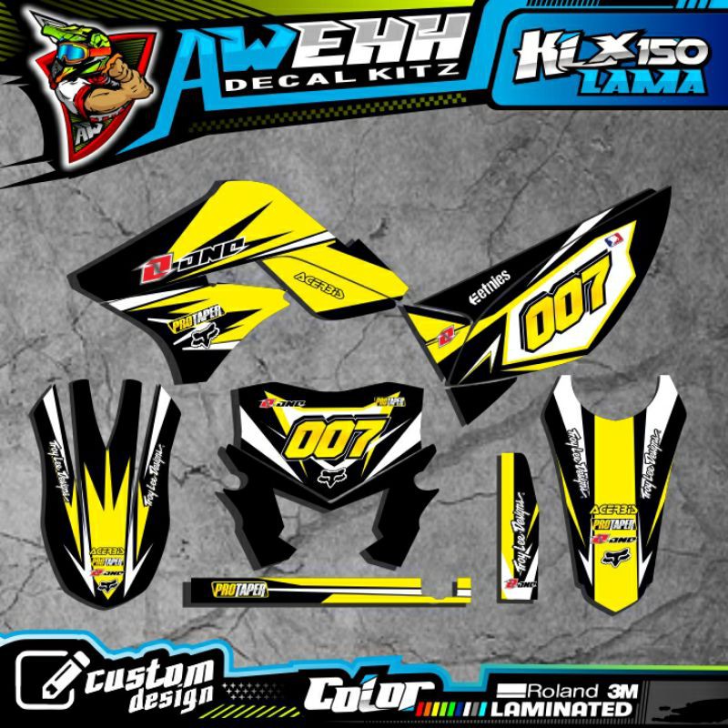 DECAL KLX LAMA KLX 150 S DTRACKER LAMA KUNING KEREN