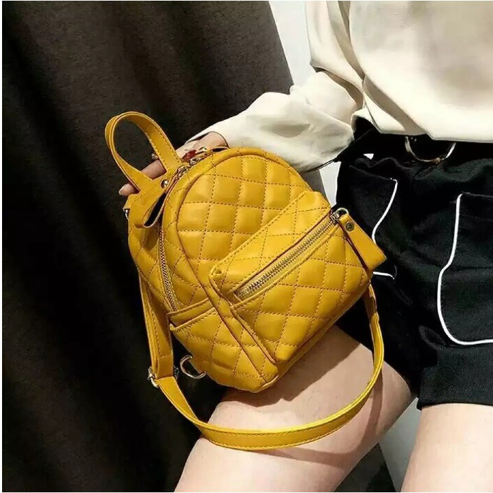 Diobrale -  Ransel Mini Perempuan Semi Kulit Remaja Multifungsi Tas Wanita Selempang Wanita Terbaru Sekolah Kuliah Acara Outdoor Populer Viral