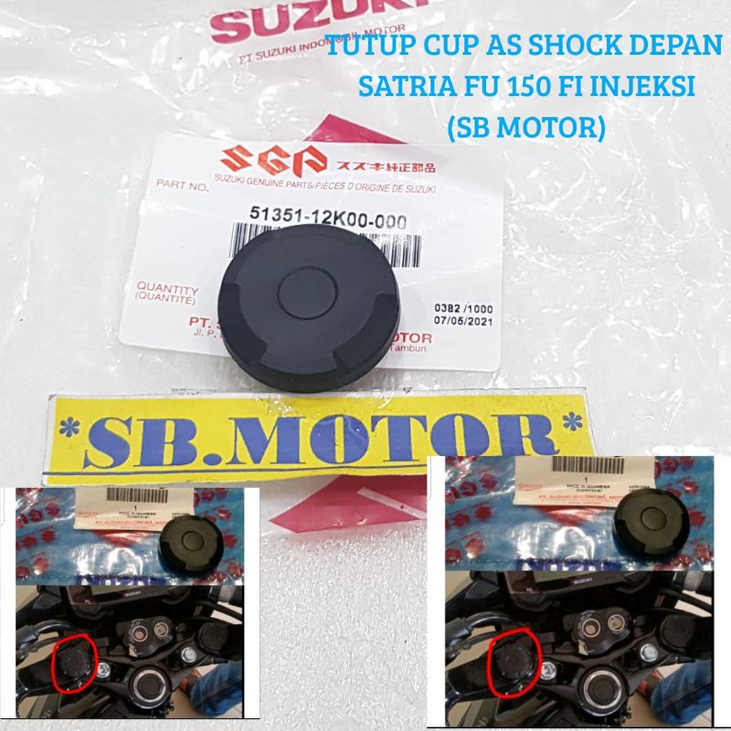 COVER TUTUP PLASTIK AS SHOCK SOK DEPAN STANG STIR SATRIA FU 150 F1 INJEKSI ASLI SGP 51351-12K00-000