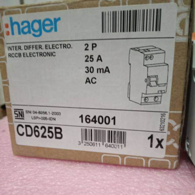 RCCB HAGER 30 ma 25A