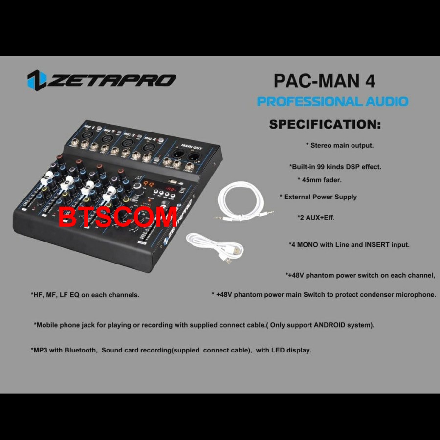 MIXER ZETAPRO PAC MAN 4 - PACMAN4 - 4 CHANNEL PAC MAN4 ORIGINAL