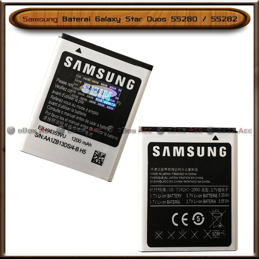 Baterai Samsung Galaxy Star Duos S5280 S5282 Original Batre Batrai Hp Shopee Indonesia
