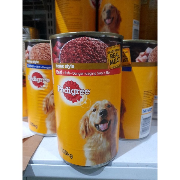 Makanan Basah Anjing Pedigree kaleng 1,15 kg- Beef