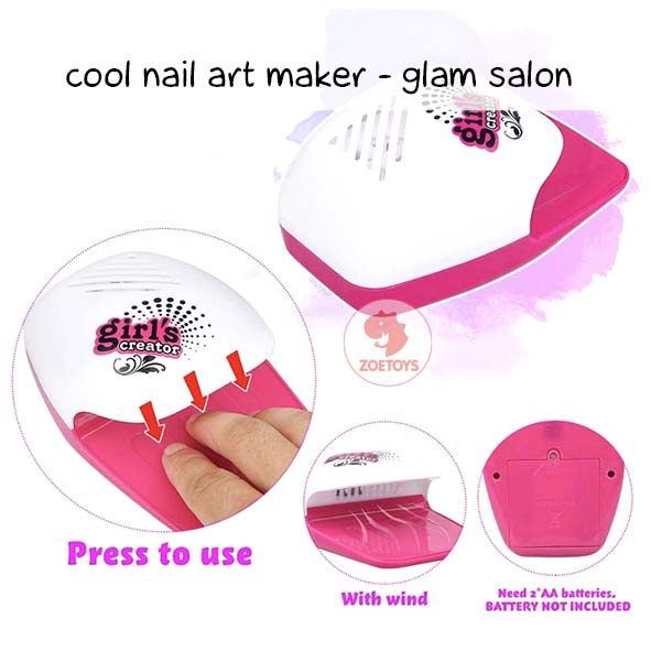 Zoetoys Cool Nail Art Maker | Kids Manicure Toy Fast Drying Beauty Salon | Mainan Set Pena Salon Kuku Anak | Cari Kado Edukasi Natal