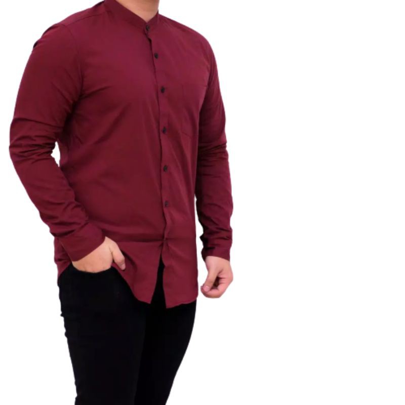 Maroon ||PRE- ORDER kemeja pria shanghai Slimfit