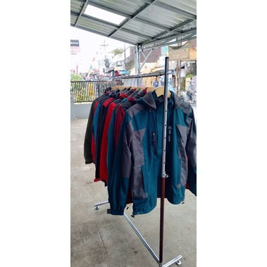 JAKET PRIA ANTI AIR WATERPROOF M-10XL JUMBO BIG SIZE ORIGINAL ALL USE JAKET GUNUNG BIRU MIX GREY OUTDOOR PRIA