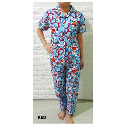 STDR179 - Setelan CP Katun Jepang Doraemon Happy Horray