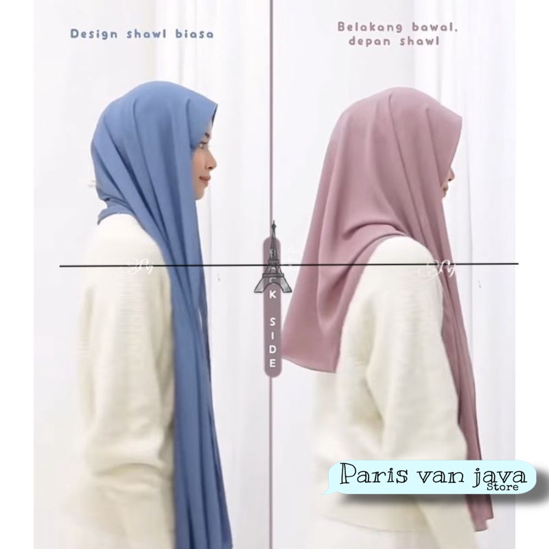 Jilbab Pashmina Oval Curve Shawl Malay Ceruty Babydoll Premium | Pashmina Instan oval