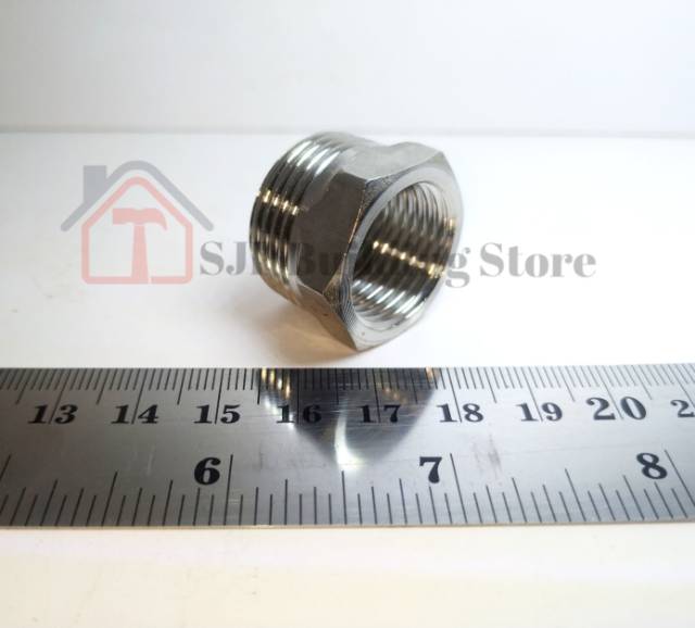 Sokran stainless 3/4 ke 1/2 inch (sambungan pipa fitting vokring nepel neple plok sock)