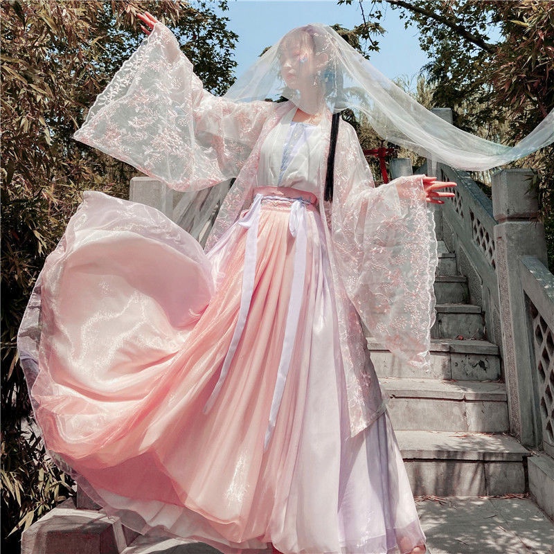 Hanfu female student ancient costume domineering long-sleeved style over fairy dress Chinese style d