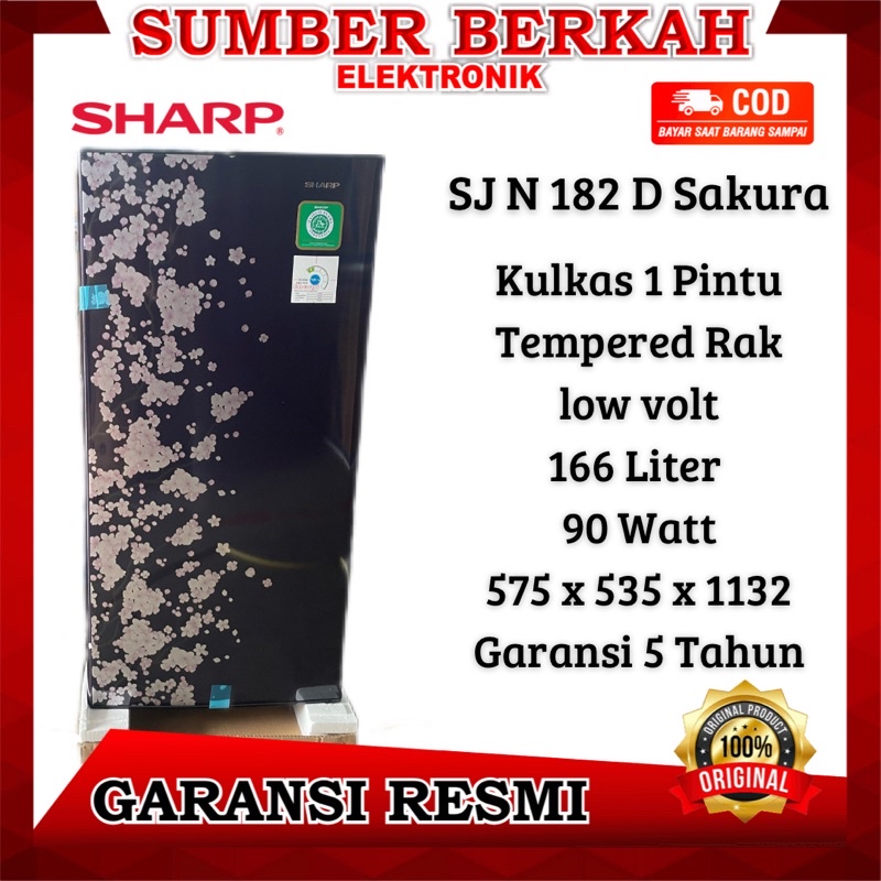 Kulkas sharp SJ N 182 D sakura series 166liter kulkas murah bandung kulkas sharp 1 pintu