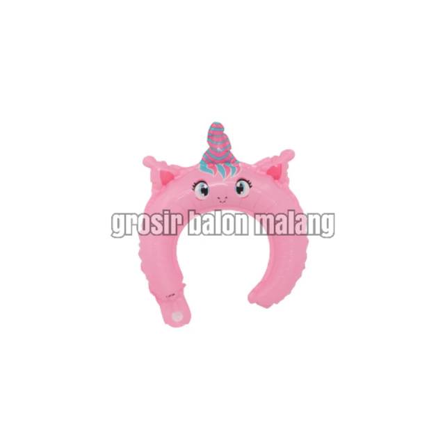 Balon bando headband unicorn pink tanduk