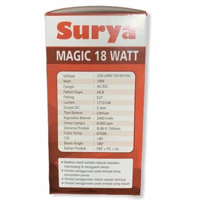 Lampu Emergency Surya Magic 9 Watt/ 12 Watt/ 18 Watt