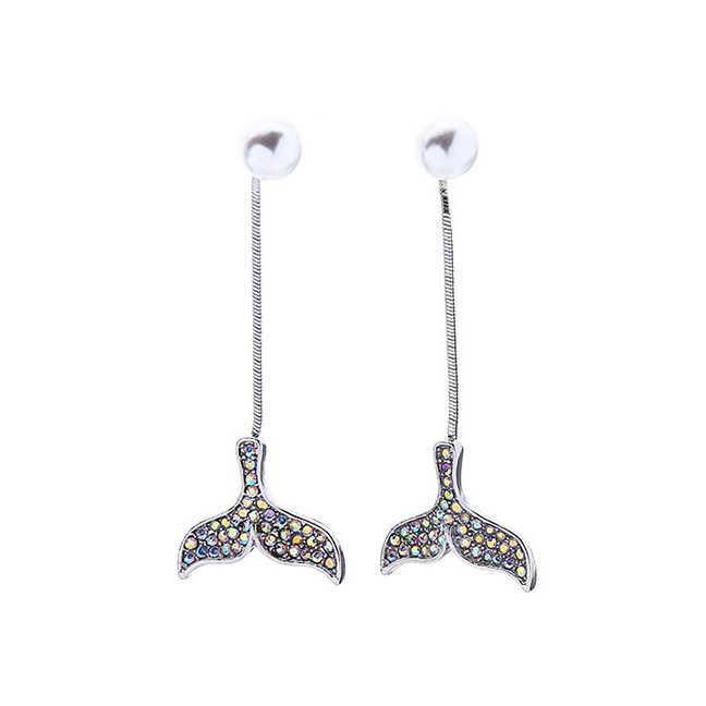 LRC Anting Tusuk Silver Fishtail Stud Earrings F64622