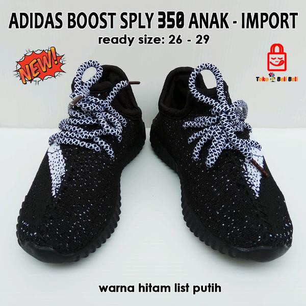 TBB adidas yeezy boost sply 350 anak import hitam list putih. sneakers. sepatu adidas TBB adidas yeezy boost sply 350 anak import hitam list putih. sneakers. sepatu adidas
