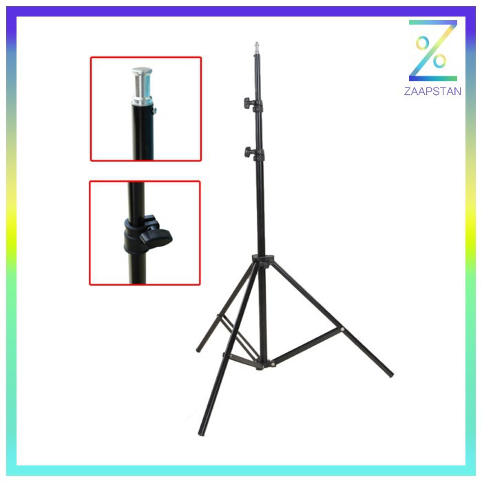 TaffSTUDIO Portable Light Stand Tripod 3 Section 200cm for Studio Ligh