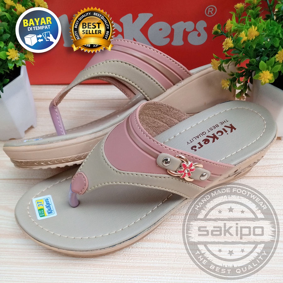 HUJAN PROMO 7.7 !! SANDAL WANITA DEWASA WEDGES JAPIT 2 WARNA TRENDI KEKINIAN NYAMAN DIPAKAI / SAKIPO