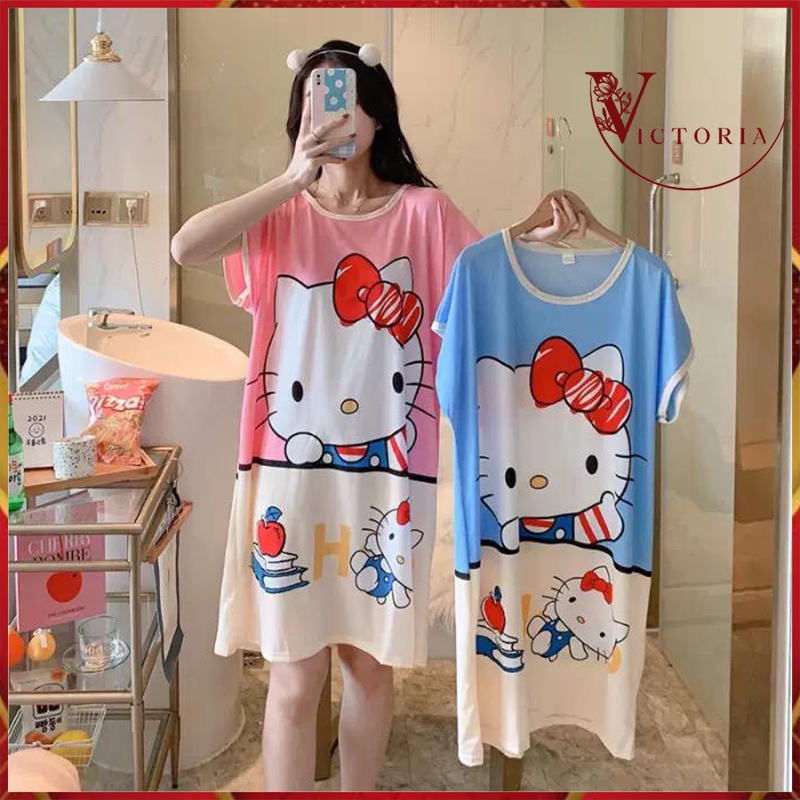 Victoria Pakaian Wanita Import Daster Motif Kartun Longgar Korea Fit  XXL 4017