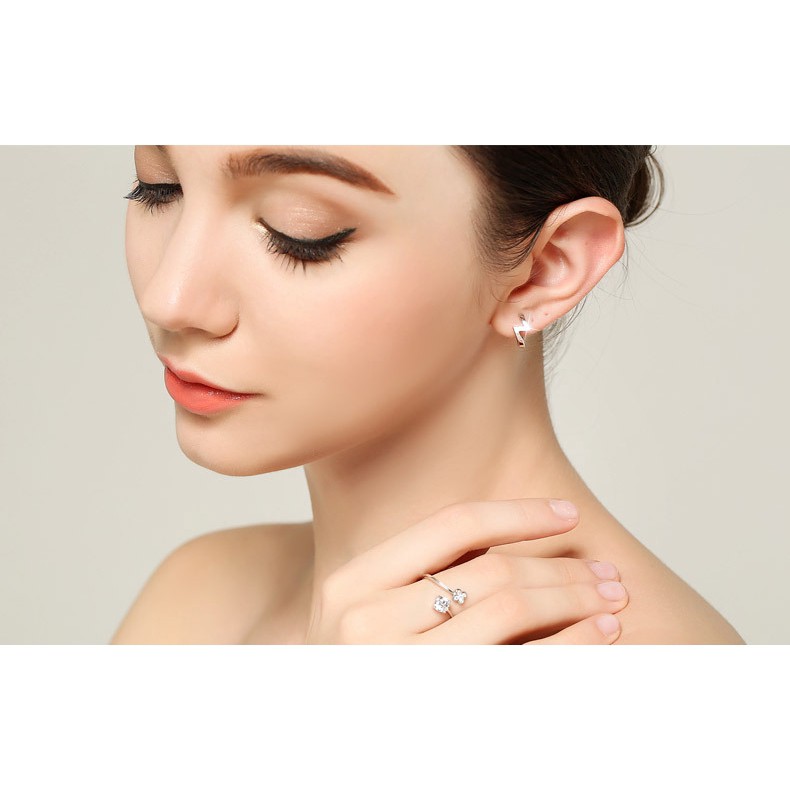 S925 Anting-Anting Perak Perempuan Jepang Dan Korea Elegan Mode Sederhana Petir Anting-Anting Perak Kecil Eropa Dan Amerika ... ai2-2915-4